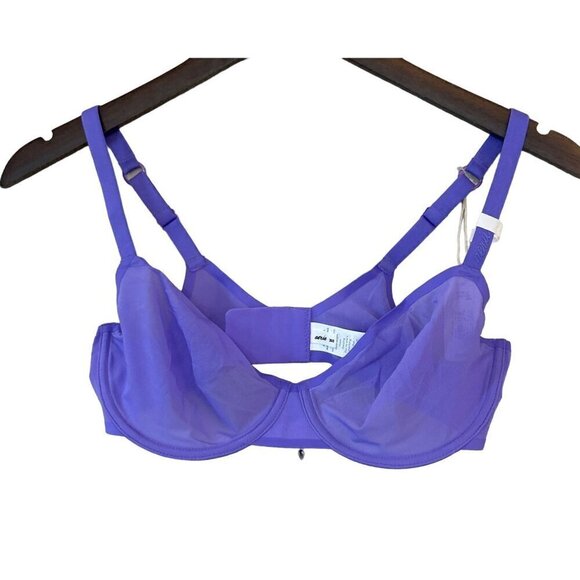 Smoothez Aerie Mesh Unlined Bra Purple Wash Size 34B NWT - Picture 3 of 7